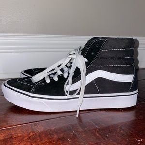 Black high top vans (slightly scuffed)